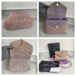 YSL Lou Lou Mini Bag Purple/pink Canvas with Leather and Gold Hardware #ROST-2 - Image 2