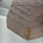 YSL Lou Lou Mini Bag Purple/pink Canvas with Leather and Gold Hardware #ROST-2 - Image 3
