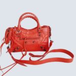 Balenciaga City Mini Red Lambskin with Antique Gold Hardware #RRSU-7