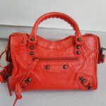 Balenciaga City Mini Red Lambskin with Antique Gold Hardware #RRSU-7 - Image 3