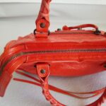 Balenciaga City Mini Red Lambskin with Antique Gold Hardware #RRSU-7 - Image 10