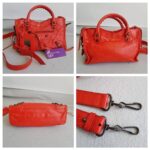 Balenciaga City Mini Red Lambskin with Antique Gold Hardware #RRSU-7 - Image 2