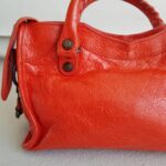 Balenciaga City Mini Red Lambskin with Antique Gold Hardware #RRSU-7 - Image 6