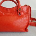 Balenciaga City Mini Red Lambskin with Antique Gold Hardware #RRSU-7 - Image 7