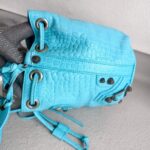 Balenciaga La Cagole XS Bucket bag Blue Croc Embossed Leather with Silver Hardware #RORT-12 - Image 7