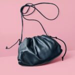 Bottega Veneta Mini Pouch Clutch/Crossbody Bag Black Leather with Silver Hardware #RRLT-1