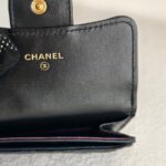 Chanel 2.55 Card Holder Black Aged Calfskin with Gold Hardware #RRUU-4 - Image 9