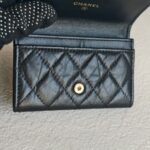 Chanel 2.55 Card Holder Black Aged Calfskin with Gold Hardware #RRUU-4 - Image 10