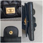 Chanel 2.55 Card Holder Black Aged Calfskin with Gold Hardware #RRUU-4 - Image 11