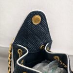 Chanel 25 Small AS5293 Black Raffia/ Calfskin and Gold Hardware #RORT-7 - Image 19