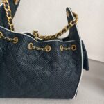 Chanel 25 Small AS5293 Black Raffia/ Calfskin and Gold Hardware #RORT-7 - Image 6