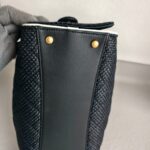 Chanel 25 Small AS5293 Black Raffia/ Calfskin and Gold Hardware #RORT-7 - Image 12