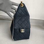 Chanel 25 Small AS5293 Black Raffia/ Calfskin and Gold Hardware #RORT-7 - Image 9