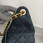 Chanel 25 Small AS5293 Black Raffia/ Calfskin and Gold Hardware #RORT-7 - Image 8