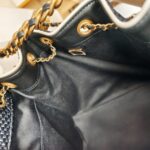 Chanel 25 Small AS5293 Black Raffia/ Calfskin and Gold Hardware #RORT-7 - Image 29