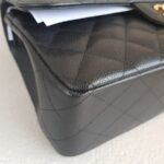 Chanel Classic Jumbo Double Flap Bag Black Grained Calfskin with Gold Hardware #RORK-3 - Image 15