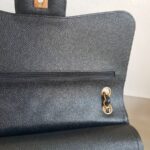 Chanel Classic Jumbo Double Flap Bag Black Grained Calfskin with Gold Hardware #RORK-3 - Image 22
