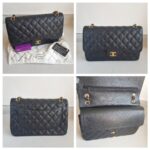 Chanel Classic Jumbo Double Flap Bag Black Grained Calfskin with Gold Hardware #RORK-3 - Image 2