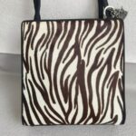 Dior Vintage Tote Brown/Black Pony Hair with Silver Hardware #RREK-1 - Image 3