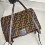Fendi Vintage Shoulder Bag Brown Canvas with Leather and Silver Hardware #ROEC-1 - Image 14
