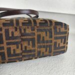 Fendi Vintage Shoulder Bag Brown Canvas with Leather and Silver Hardware #ROEC-1 - Image 11