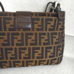 Fendi Vintage Shoulder Bag Brown Canvas with Leather and Silver Hardware #ROEC-1 - Image 6