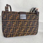 Fendi Vintage Shoulder Bag Brown Canvas with Leather and Silver Hardware #ROEC-1 - Image 4