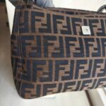 Fendi Vintage Shoulder Bag Brown Canvas with Leather and Silver Hardware #ROEC-1 - Image 2
