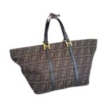 Fendi Vintage Tote Bag Brown Canvas with Leather and Gold Hardware #ROYR-6