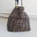 Fendi Vintage Tote Bag Brown Canvas with Leather and Gold Hardware #ROYR-6 - Image 7