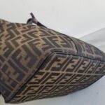 Fendi Vintage Tote Bag Brown Canvas with Leather and Gold Hardware #ROYR-6 - Image 12