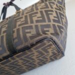Fendi Vintage Tote Bag Brown Canvas with Leather and Gold Hardware #ROYR-6 - Image 14