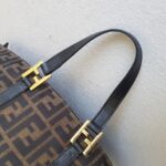 Fendi Vintage Tote Bag Brown Canvas with Leather and Gold Hardware #ROYR-6 - Image 16