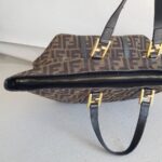 Fendi Vintage Tote Bag Brown Canvas with Leather and Gold Hardware #ROYR-6 - Image 9