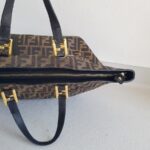 Fendi Vintage Tote Bag Brown Canvas with Leather and Gold Hardware #ROYR-6 - Image 10