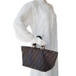 Fendi Vintage Tote Bag Brown Canvas with Leather and Gold Hardware #ROYR-6 - Image 29
