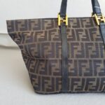 Fendi Vintage Tote Bag Brown Canvas with Leather and Gold Hardware #ROYR-6 - Image 2