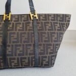 Fendi Vintage Tote Bag Brown Canvas with Leather and Gold Hardware #ROYR-6 - Image 3