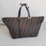 Fendi Vintage Tote Bag Brown Canvas with Leather and Gold Hardware #ROYR-6 - Image 4