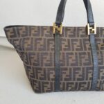 Fendi Vintage Tote Bag Brown Canvas with Leather and Gold Hardware #ROYR-6 - Image 5