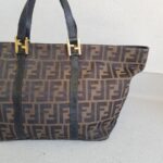 Fendi Vintage Tote Bag Brown Canvas with Leather and Gold Hardware #ROYR-6 - Image 6