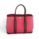 Hermes Garden Party 30 cm Maroon/Red Canvas with Leather and Palladium Hardware #RRYU-1