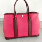 Hermes Garden Party 30 cm Maroon/Red Canvas with Leather and Palladium Hardware #RRYU-1 - Image 2