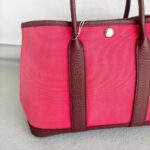 Hermes Garden Party 30 cm Maroon/Red Canvas with Leather and Palladium Hardware #RRYU-1 - Image 3