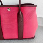 Hermes Garden Party 30 cm Maroon/Red Canvas with Leather and Palladium Hardware #RRYU-1 - Image 4