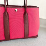 Hermes Garden Party 30 cm Maroon/Red Canvas with Leather and Palladium Hardware #RRYU-1 - Image 6