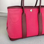 Hermes Garden Party 30 cm Maroon/Red Canvas with Leather and Palladium Hardware #RRYU-1 - Image 5