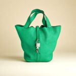 Hermes Picotin Lock GM 26cm Green Clemence Leather with Palladium Hardware #RRUC-2