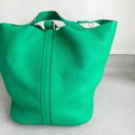 Hermes Picotin Lock GM 26cm Green Clemence Leather with Palladium Hardware #RRUC-2 - Image 6