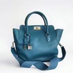 Hermes Toolbox 26cm Blue Evercolor Leather with Palladium Plated Hardware #RRUC-1